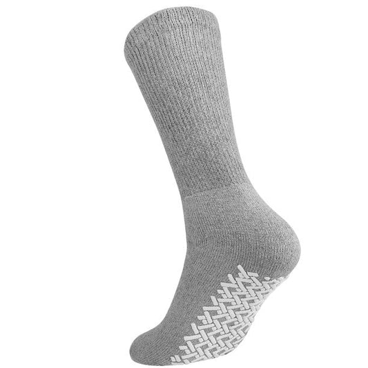 Men's Women Diabetic Loose Top Therapeutic Anti Slip Non Skid Gripper Soft Cotton Full Cushioned Crew Socks