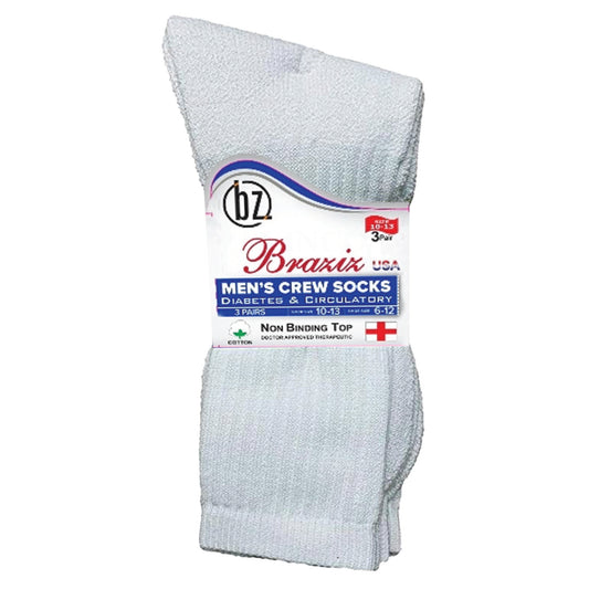 Men’s Cotton Crew Socks – Everyday Casual, Work & Sports Use (12 Pair Bulk Pack)