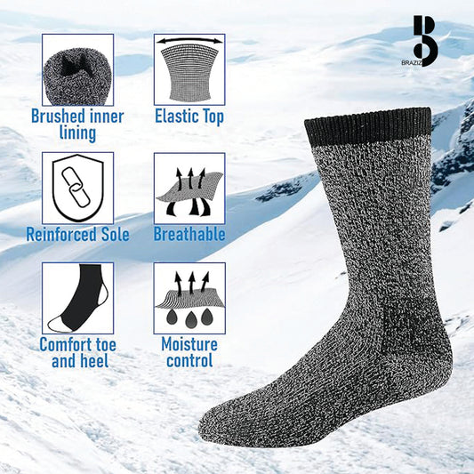 Thermal Heated Winter Socks – Insulated Cold Weather Gear for Men & Women, Thick Cushioned Warmth Socks.
