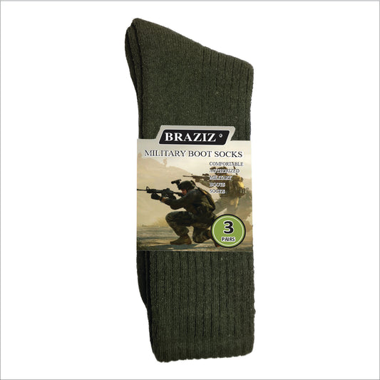 Military Boot Socks Quick-Dry Cotton Crew Socks for Firefighters, Police, Hiking