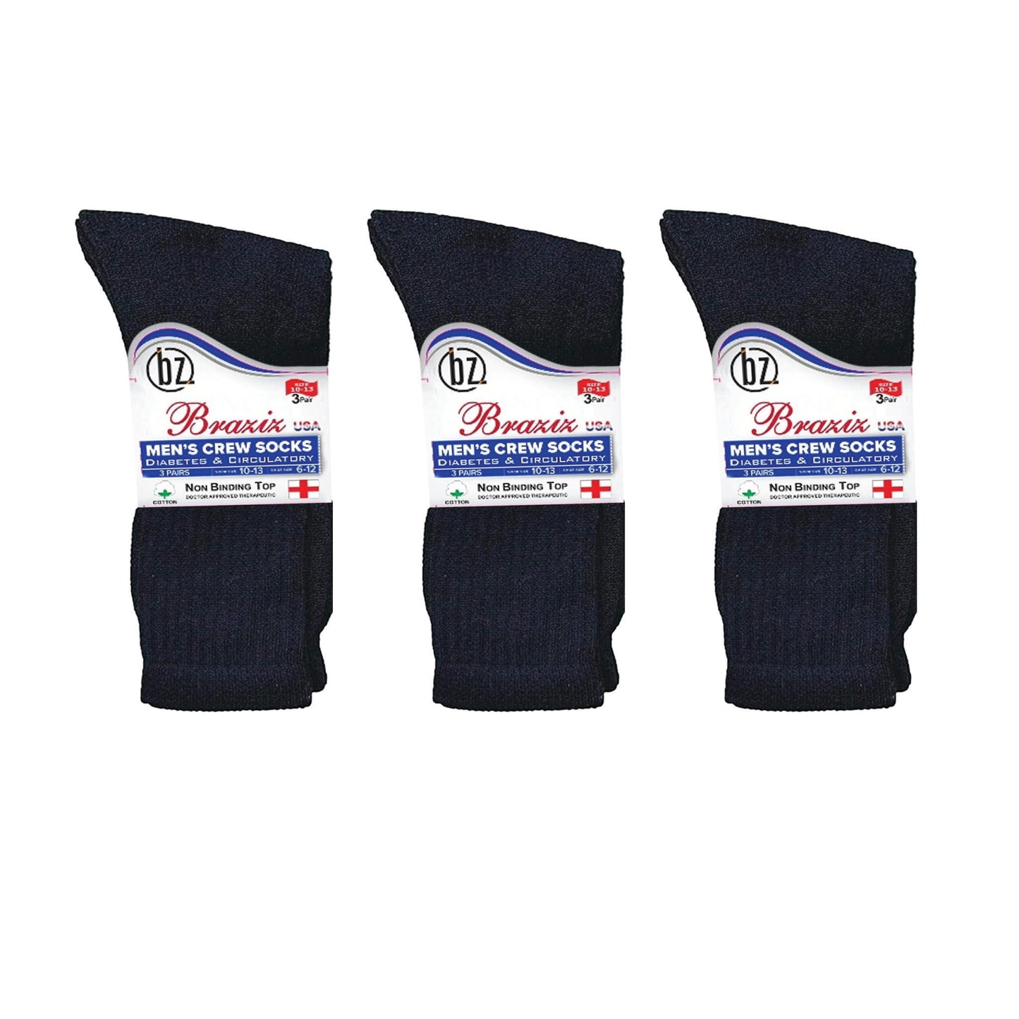 Men’s Cotton Crew Socks – Everyday Casual, Work & Sports Use (12 Pair Bulk Pack)