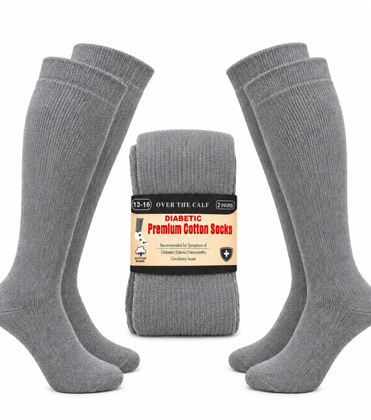 Over The Calf Diabetic Premium Cotton Socks – 6 Pairs