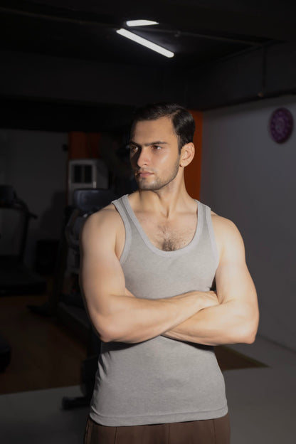 Men's Premium Cotton Ribbed Tank Top 3 Pcs