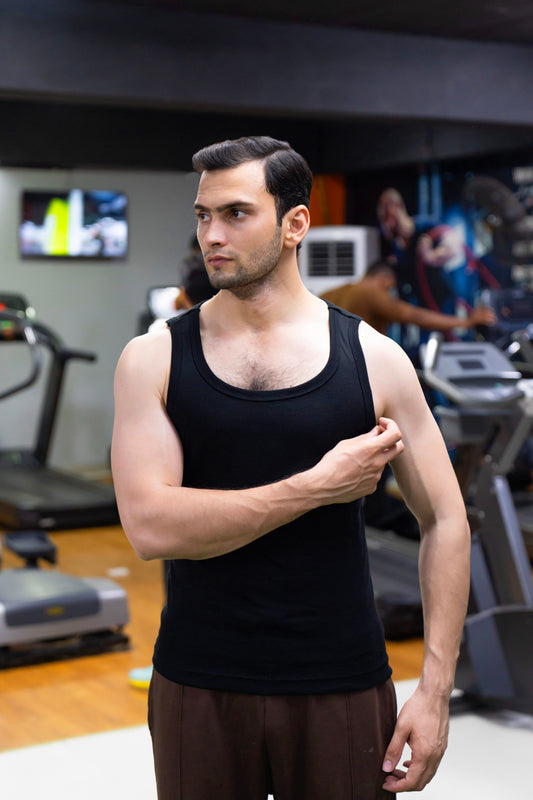 Men's Premium Cotton Ribbed Tank Top 3 Pcs