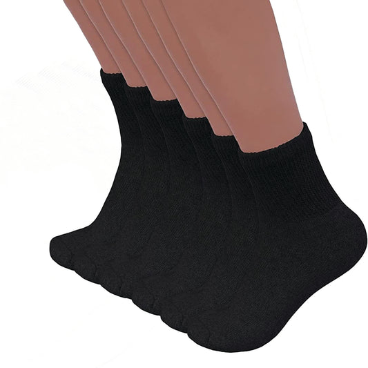 Diabetic Ankle Socks, Non-Binding Circulatory Doctor Approved Cushion Cotton Quarter Socks for Men’s Women’s.