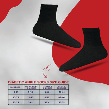 Quarter Diabetic Socks – Soft, Comfortable & Non-Binding for Daily Use (12 Pairs)