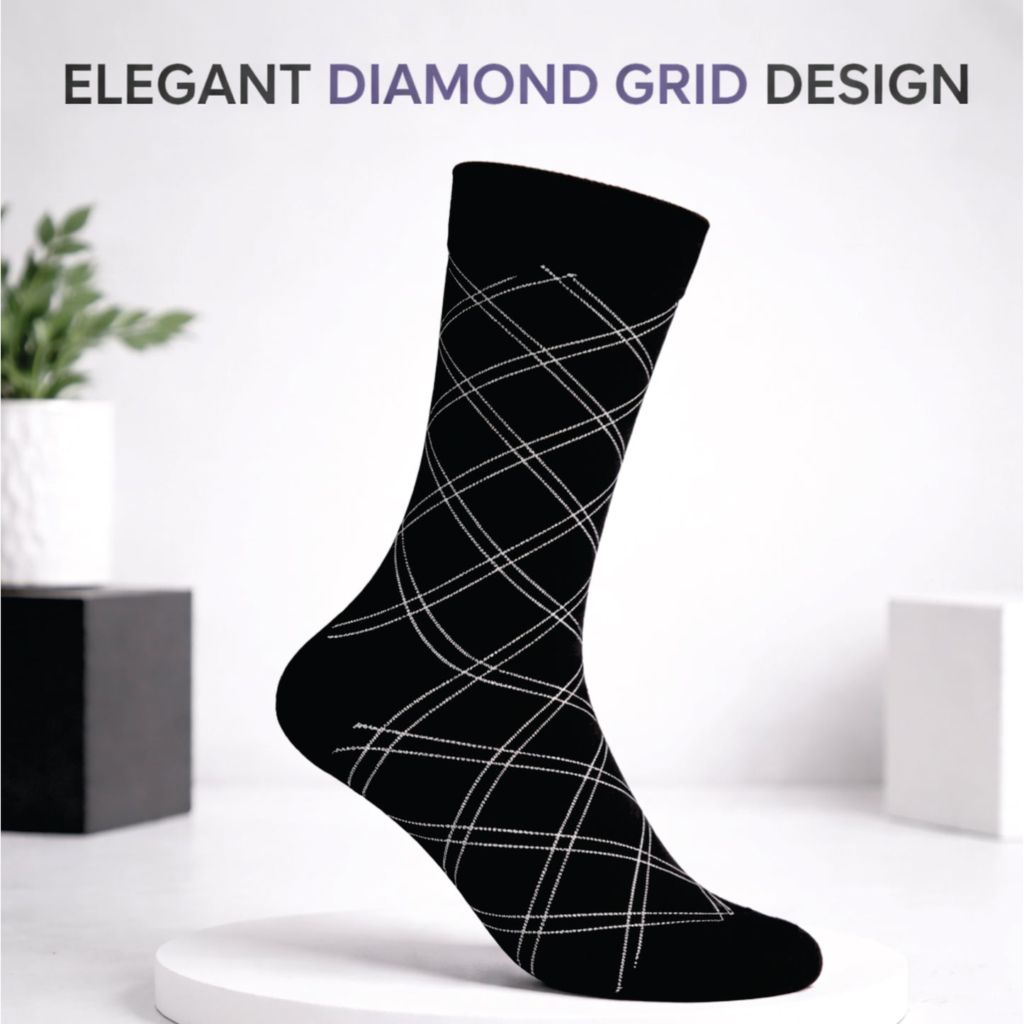 Men’s Premium Dress Socks – Breathable Cotton Blend | Comfortable All-Day Wear (3–6 Pack)