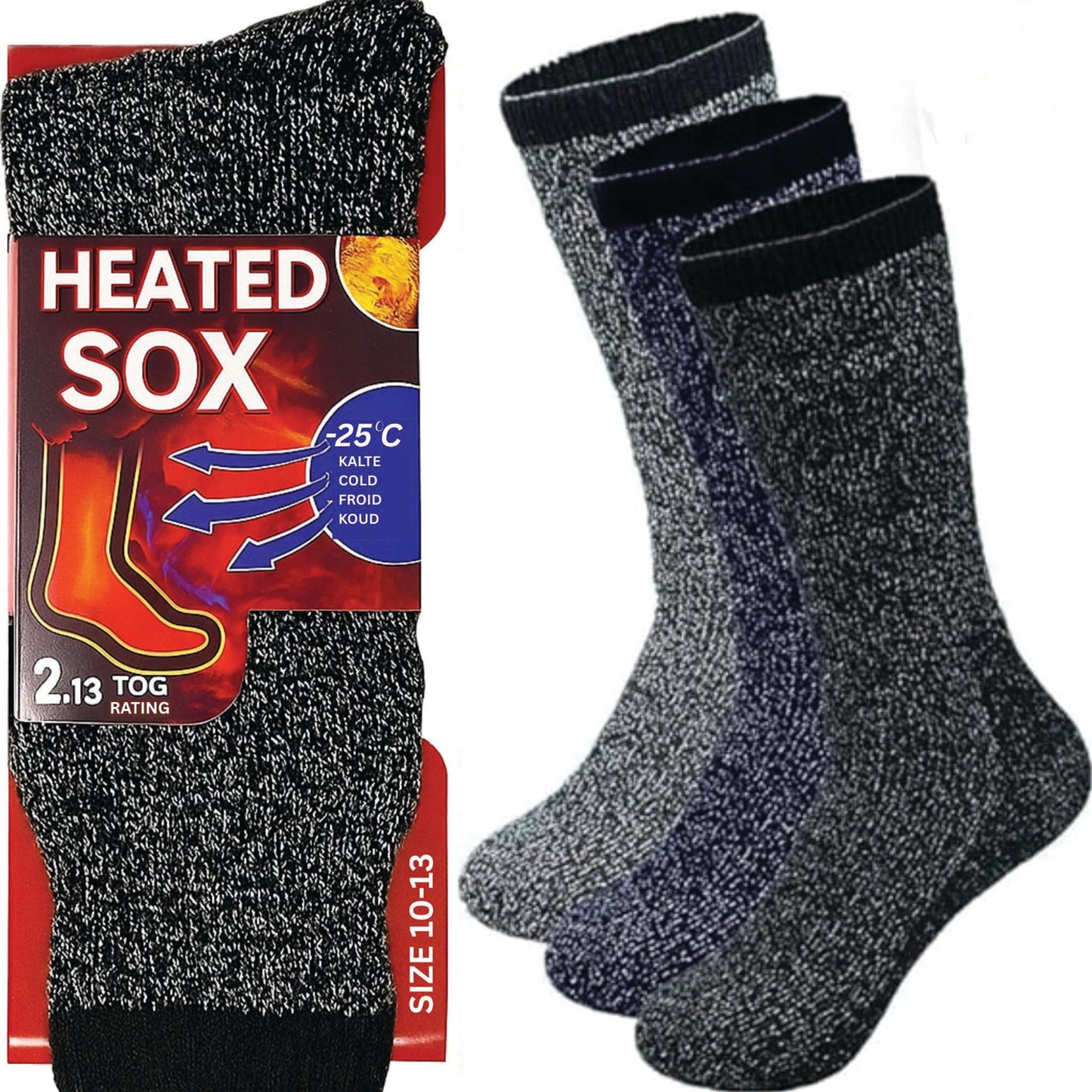 Thermal Heated Winter Socks – Insulated Cold Weather Gear for Men & Women, Thick Cushioned Warmth Socks.
