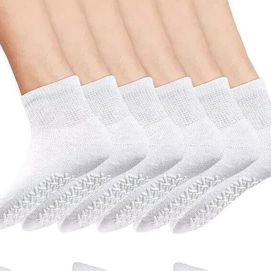 Men's Women's Non-Skid Diabetic Ankle Quarter Socks Non Binding Loose Fit Top.