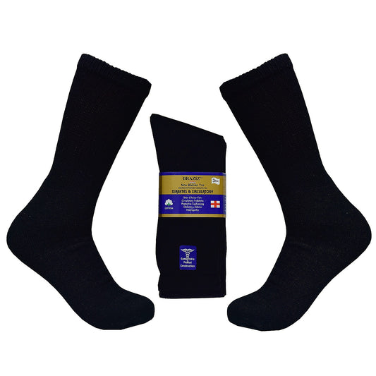 Diabetic Socks, Non-Binding Circulatory Cushion Cotton White Crew Diabetic Socks for Men Women.
