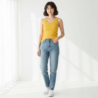 Women’s Cotton Relaxed Fit Tank Top – Everyday Basic