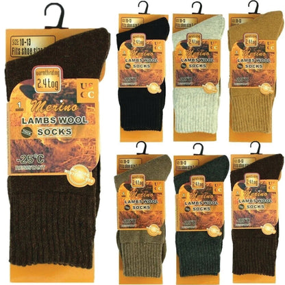 Men Merino Lambs Wool Socks Winter Heavy Duty Thermal Boots 6 Pairs+